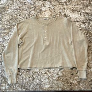 Buck Mason Long Sleeve Henley - Light Tan